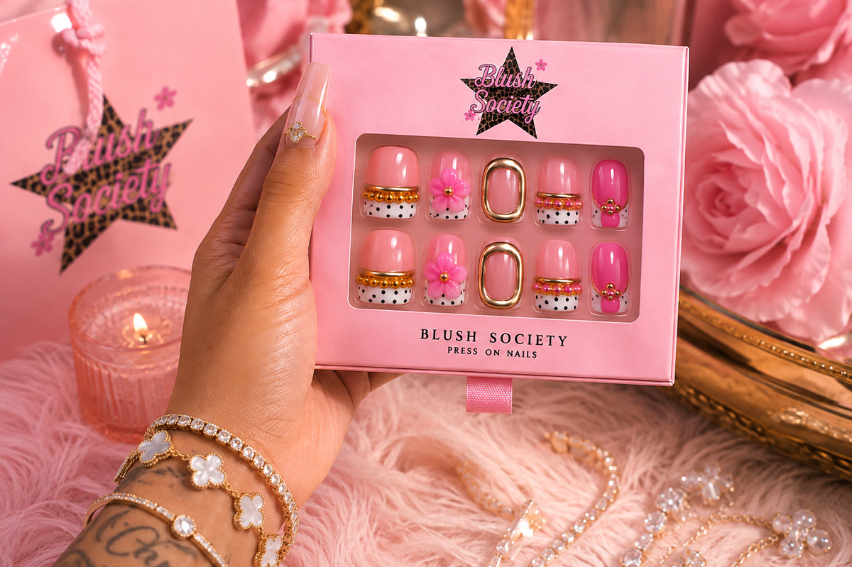 Blush Pink Bloom 3D Press-On Nail Set 💕🌸