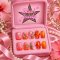Coral Butterfly press-on nails in Blush Society pink box