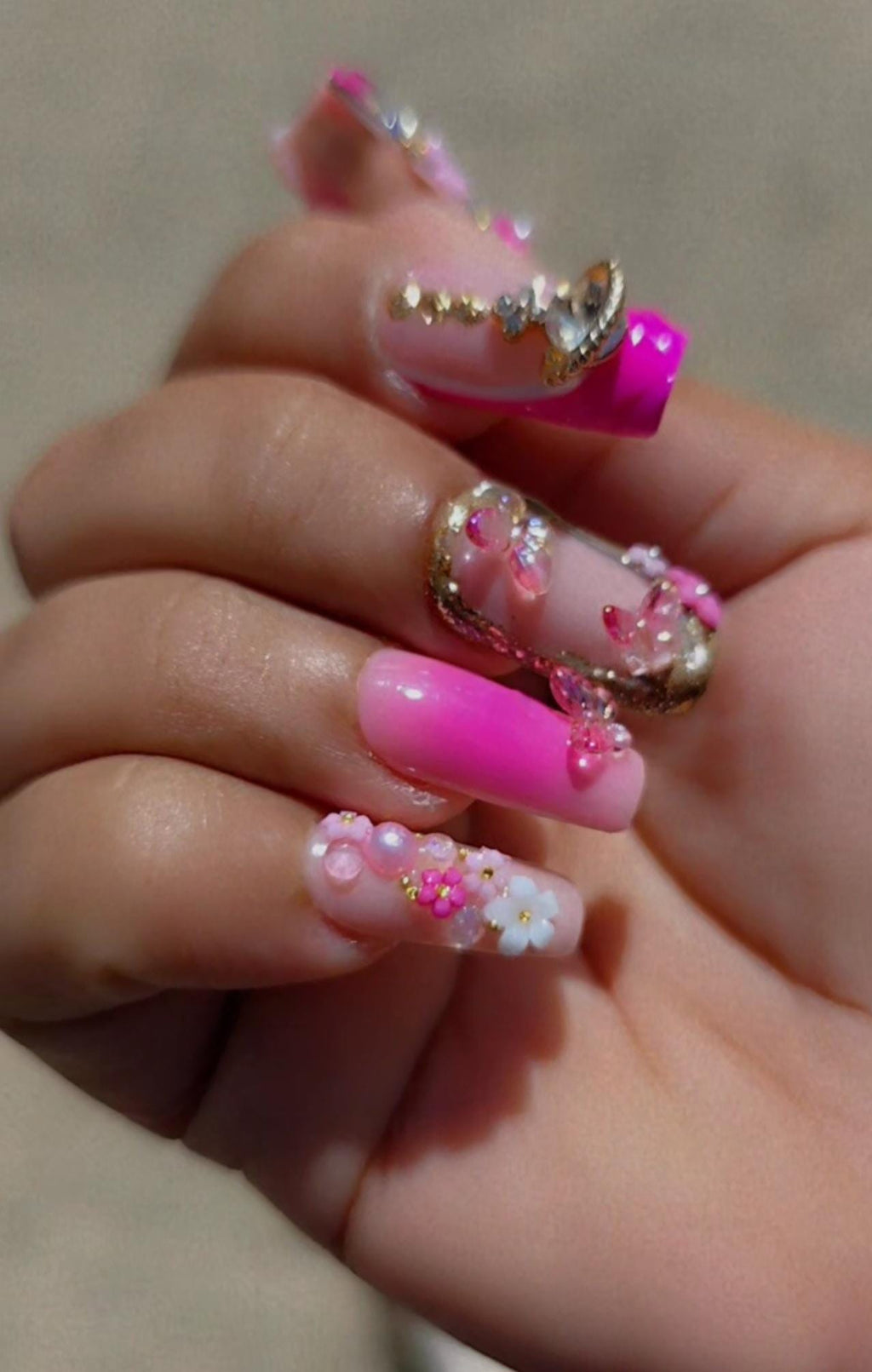 Pink Princess 3D Charm Press-On Nail Set by Blush Society