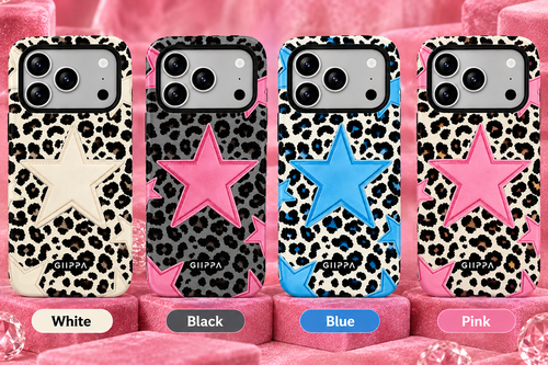 Blush Rockstar leopard star protective phone case - Blush Society